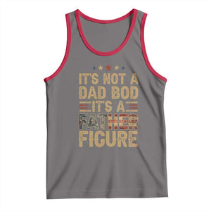 It's Not A Dad Bod It's A Father Figure Tank Top Funny Retro Vintage American Flag TS10 Deep Heather Red Print Your Wear