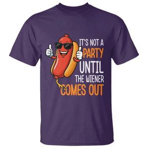 It's Not A Party Until The Wiener Comes Out T Shirt Funny Hot Dog Joke BBQ 4th of July Cookout TS02 Purple Print Your Wear