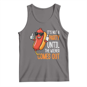 It's Not A Party Until The Wiener Comes Out Tank Top Funny Hot Dog Joke BBQ 4th of July Cookout TS02 Deep Heather Print Your Wear