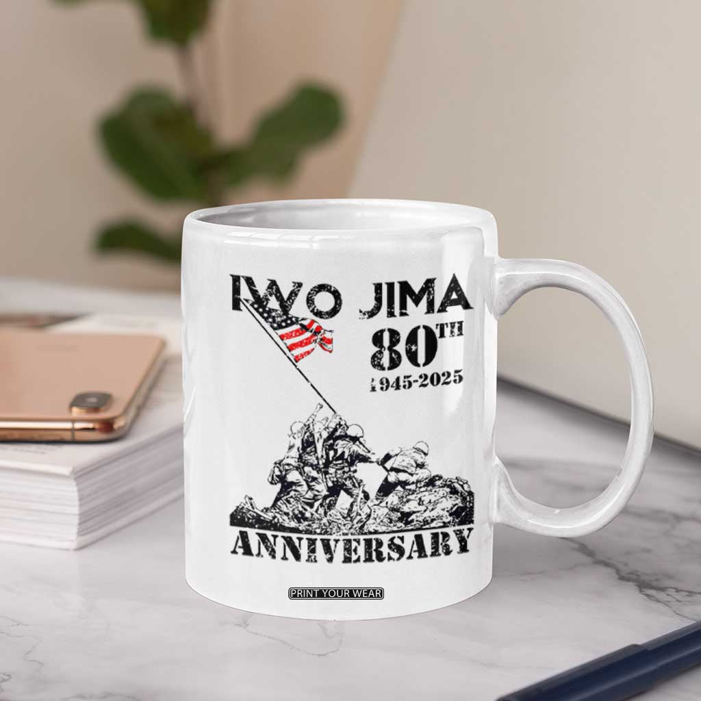 Iwo Jima WWII Veteran Coffee Mug 80th Anniversary 4th of July US Flag TS02 Print Your Wear