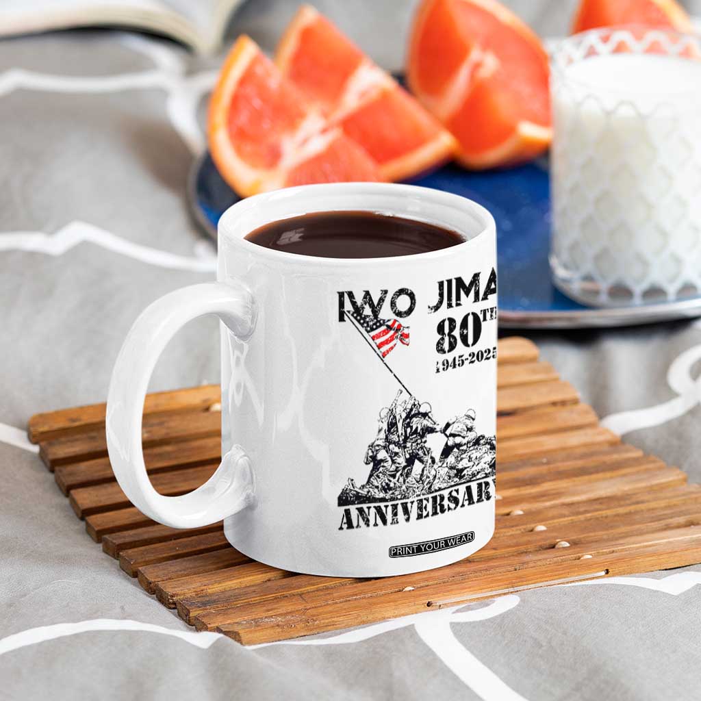 Iwo Jima WWII Veteran Coffee Mug 80th Anniversary 4th of July US Flag TS02 Print Your Wear