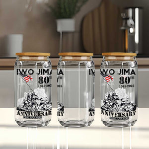 Iwo Jima WWII Veteran Glass Can 80th Anniversary 4th of July US Flag TS02 Print Your Wear