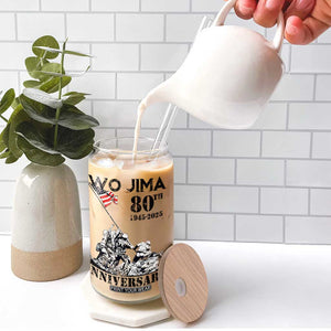 Iwo Jima WWII Veteran Glass Can 80th Anniversary 4th of July US Flag TS02 Print Your Wear