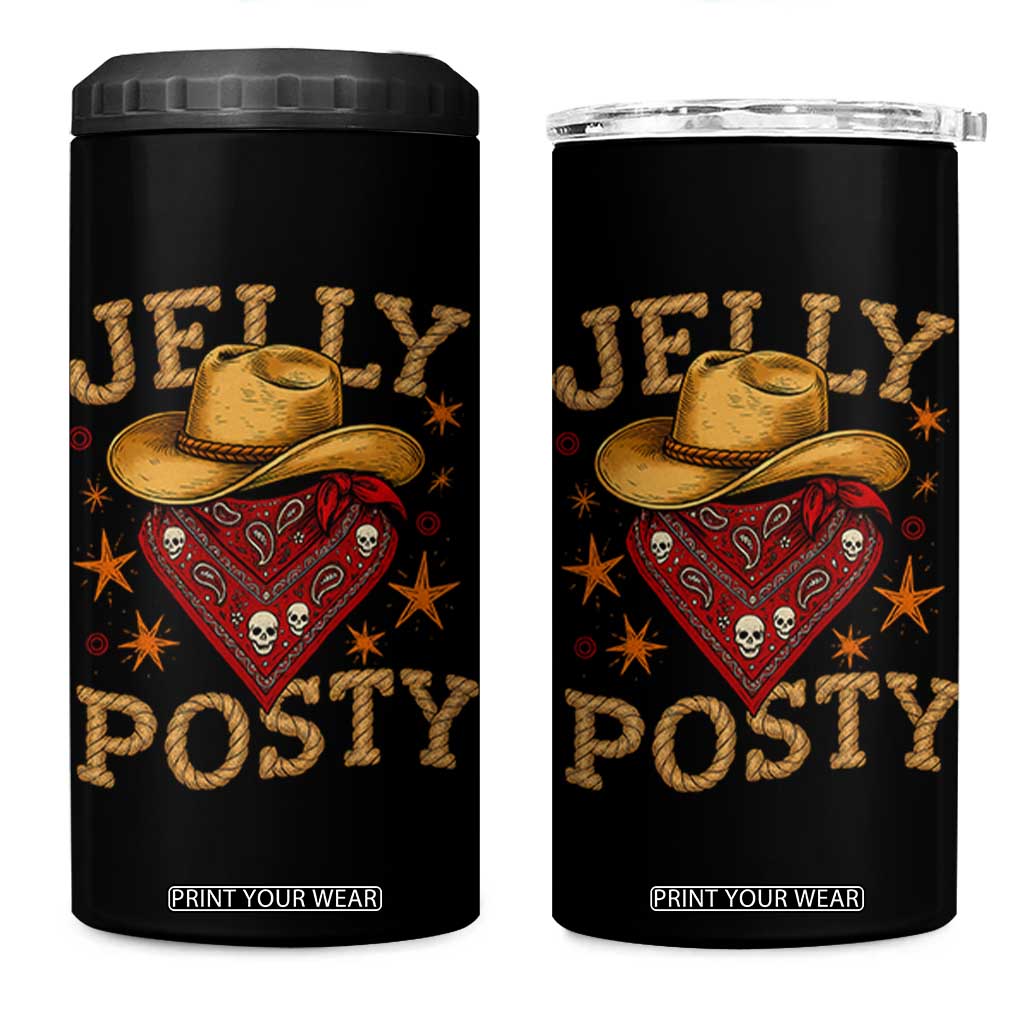 Jelly Posty Cowboy Bandana 4 in 1 Can Cooler Tumbler Funny Country Western Rodeo TS02 One Size: 16 oz Black Print Your Wear