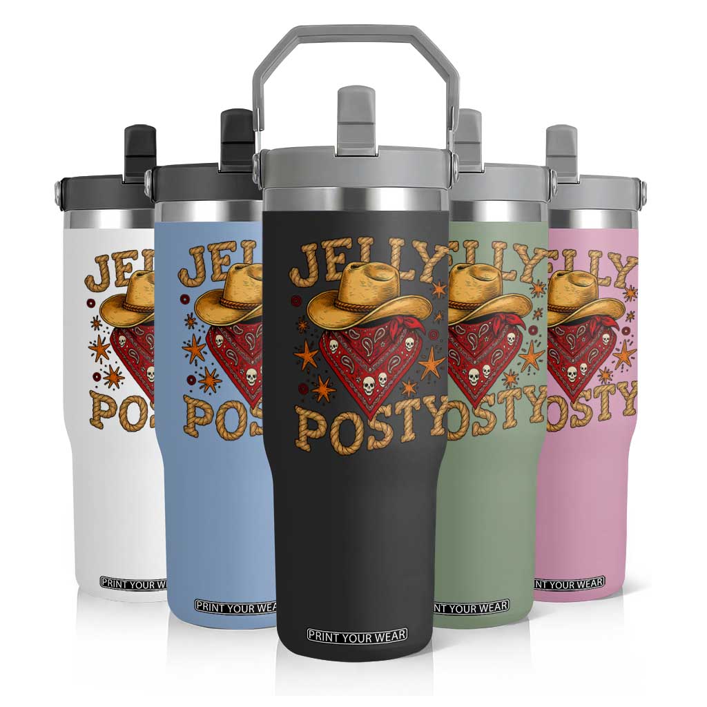 Jelly Posty Cowboy Bandana Flip Straw Tumbler Funny Country Western Rodeo TS02 Print Your Wear