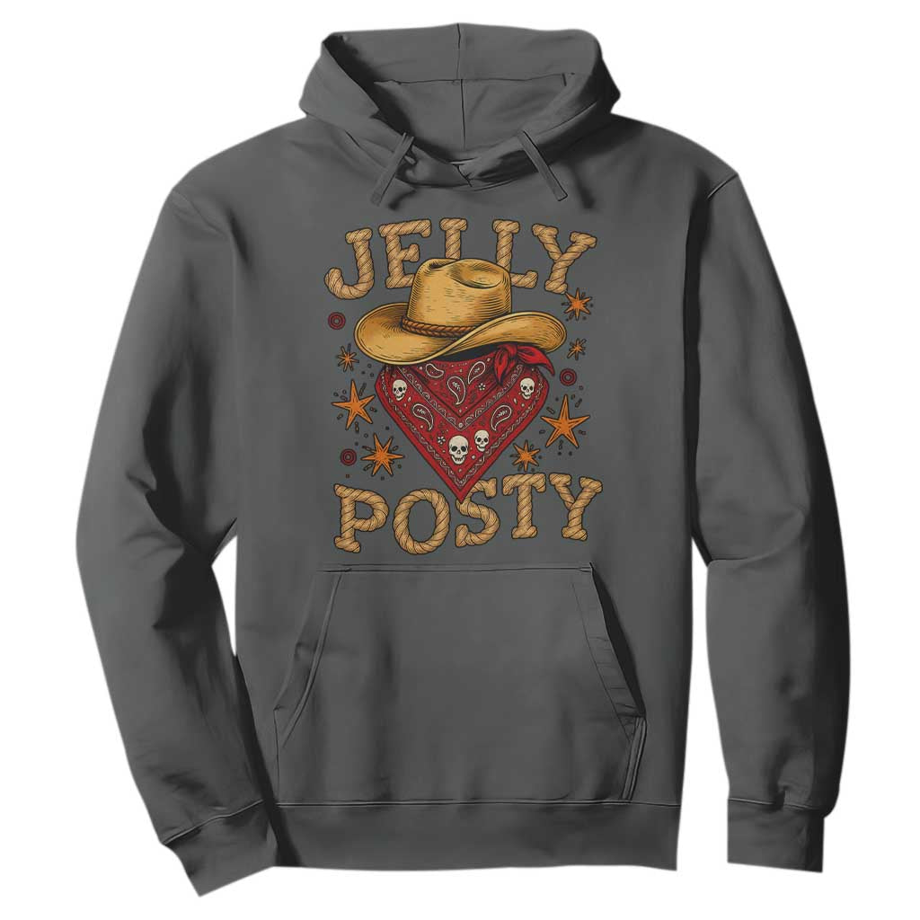 Jelly Posty Cowboy Bandana Hoodie Funny Country Western Rodeo TS02 Dark Heather Print Your Wear