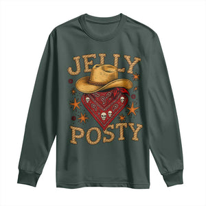 Jelly Posty Cowboy Bandana Long Sleeve Shirt Funny Country Western Rodeo TS02 Dark Forest Green Print Your Wear