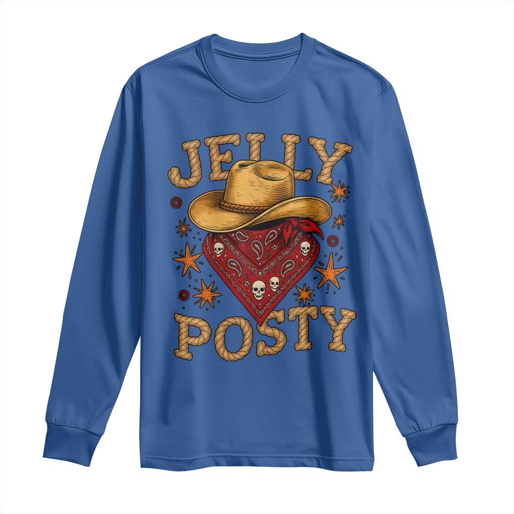 Jelly Posty Cowboy Bandana Long Sleeve Shirt Funny Country Western Rodeo TS02 Royal Blue Print Your Wear