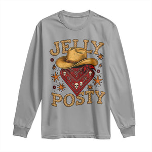 Jelly Posty Cowboy Bandana Long Sleeve Shirt Funny Country Western Rodeo TS02 Sport Gray Print Your Wear