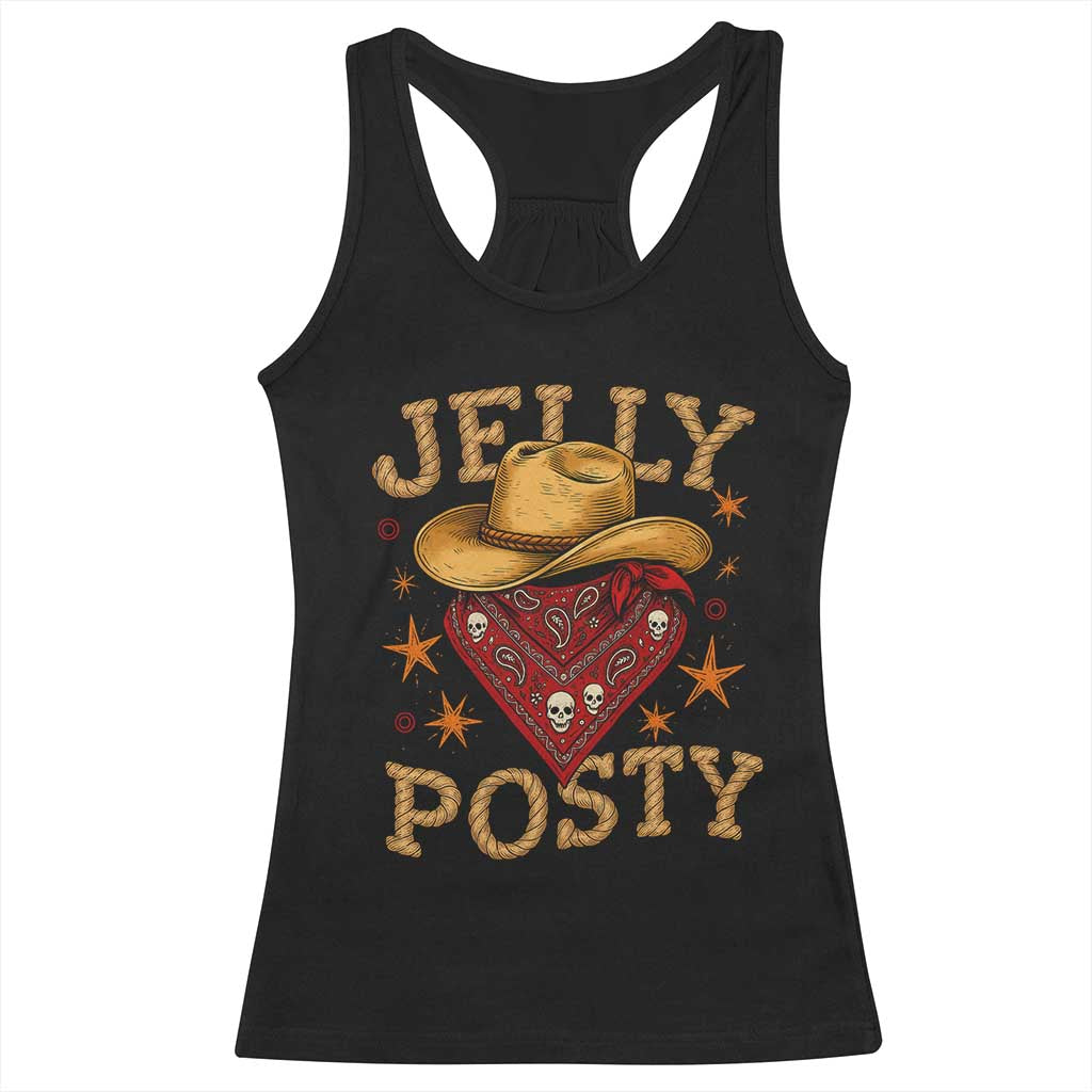 Jelly Posty Cowboy Bandana Racerback Tank Top Funny Country Western Rodeo TS02 Black Print Your Wear