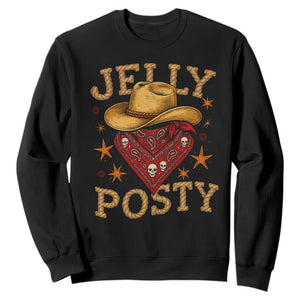 Jelly Posty Cowboy Bandana Sweatshirt Funny Country Western Rodeo TS02 Black Print Your Wear