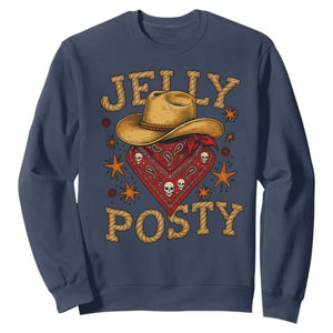 Jelly Posty Cowboy Bandana Sweatshirt Funny Country Western Rodeo TS02 Navy Print Your Wear