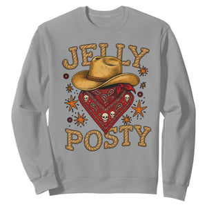 Jelly Posty Cowboy Bandana Sweatshirt Funny Country Western Rodeo TS02 Sport Gray Print Your Wear
