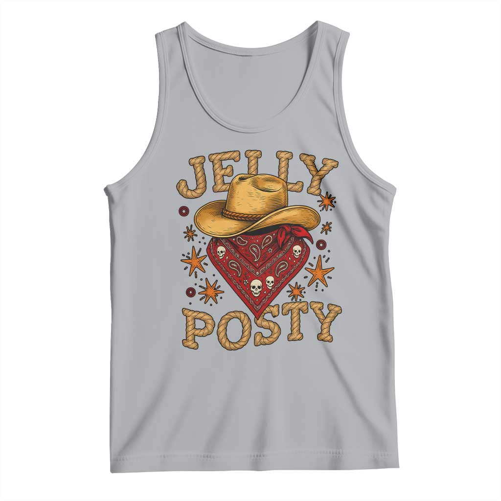 Jelly Posty Cowboy Bandana Tank Top Funny Country Western Rodeo TS02 Athletic Heather Print Your Wear