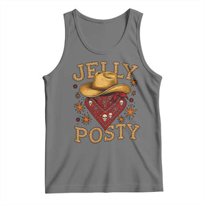 Jelly Posty Cowboy Bandana Tank Top Funny Country Western Rodeo TS02 Black Heather Print Your Wear