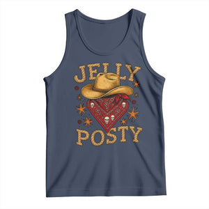 Jelly Posty Cowboy Bandana Tank Top Funny Country Western Rodeo TS02 Navy Print Your Wear