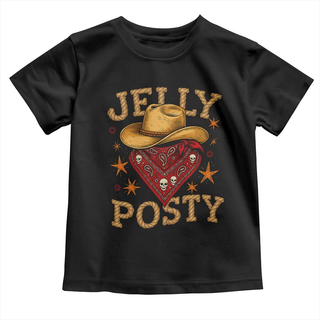 Jelly Posty Cowboy Bandana Toddler T Shirt Funny Country Western Rodeo TS02 Black Print Your Wear