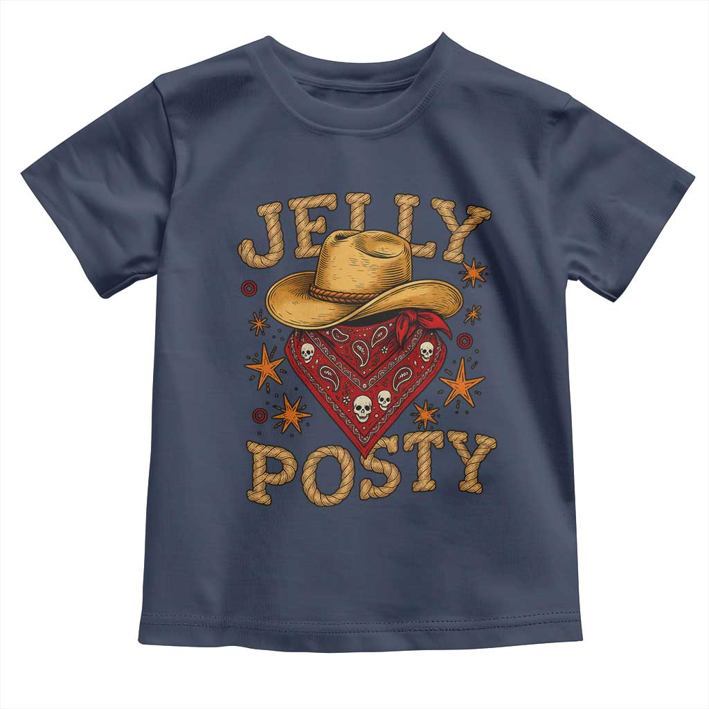 Jelly Posty Cowboy Bandana Toddler T Shirt Funny Country Western Rodeo TS02 Navy Print Your Wear