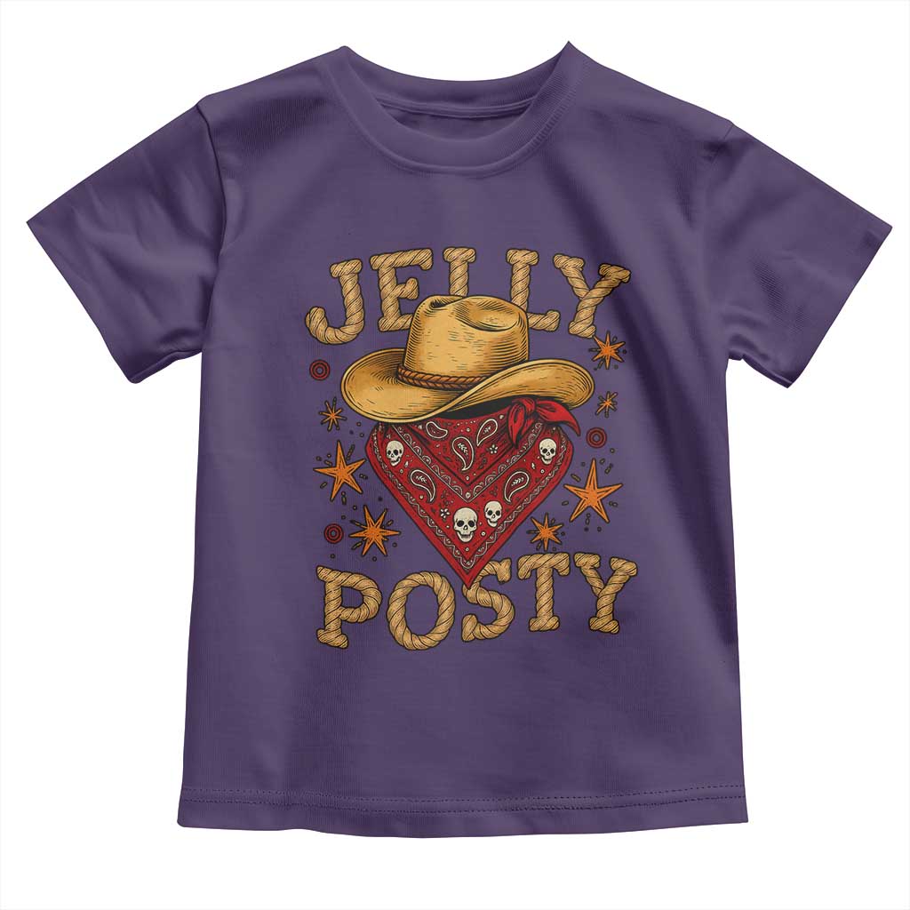 Jelly Posty Cowboy Bandana Toddler T Shirt Funny Country Western Rodeo TS02 Purple Print Your Wear
