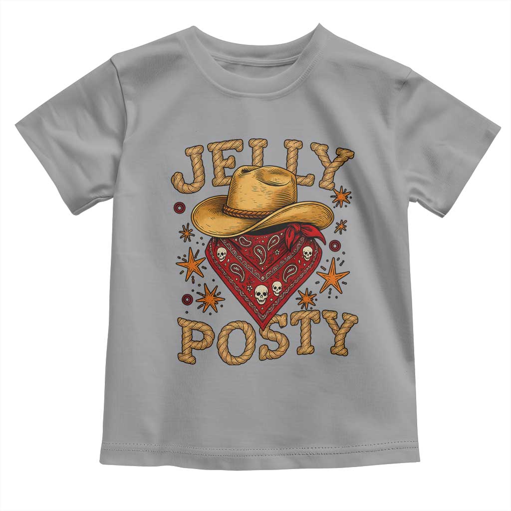 Jelly Posty Cowboy Bandana Toddler T Shirt Funny Country Western Rodeo TS02 Sport Gray Print Your Wear