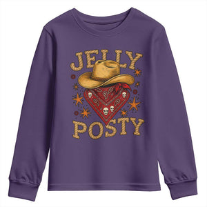 Jelly Posty Cowboy Bandana Youth Sweatshirt Funny Country Western Rodeo TS02 Purple Print Your Wear