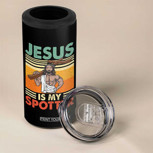 Jesus Is My Spotter 4 in 1 Can Cooler Tumbler Funny Gym Christian Fitness TS02 Print Your Wear