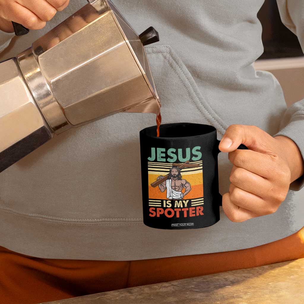 Jesus Is My Spotter Coffee Mug Funny Gym Christian Fitness TS02 Print Your Wear