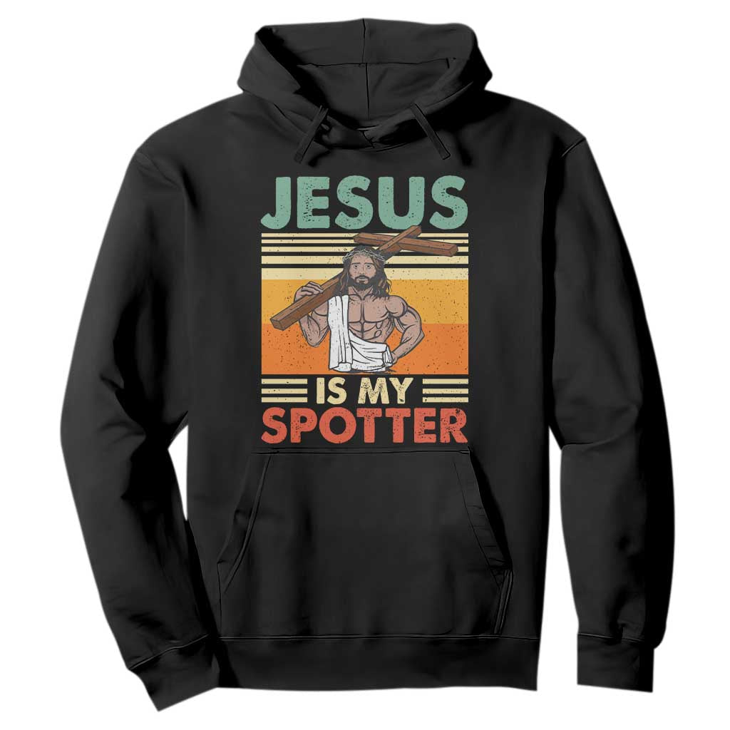Jesus Is My Spotter Hoodie Funny Gym Christian Fitness TS02 Black Print Your Wear
