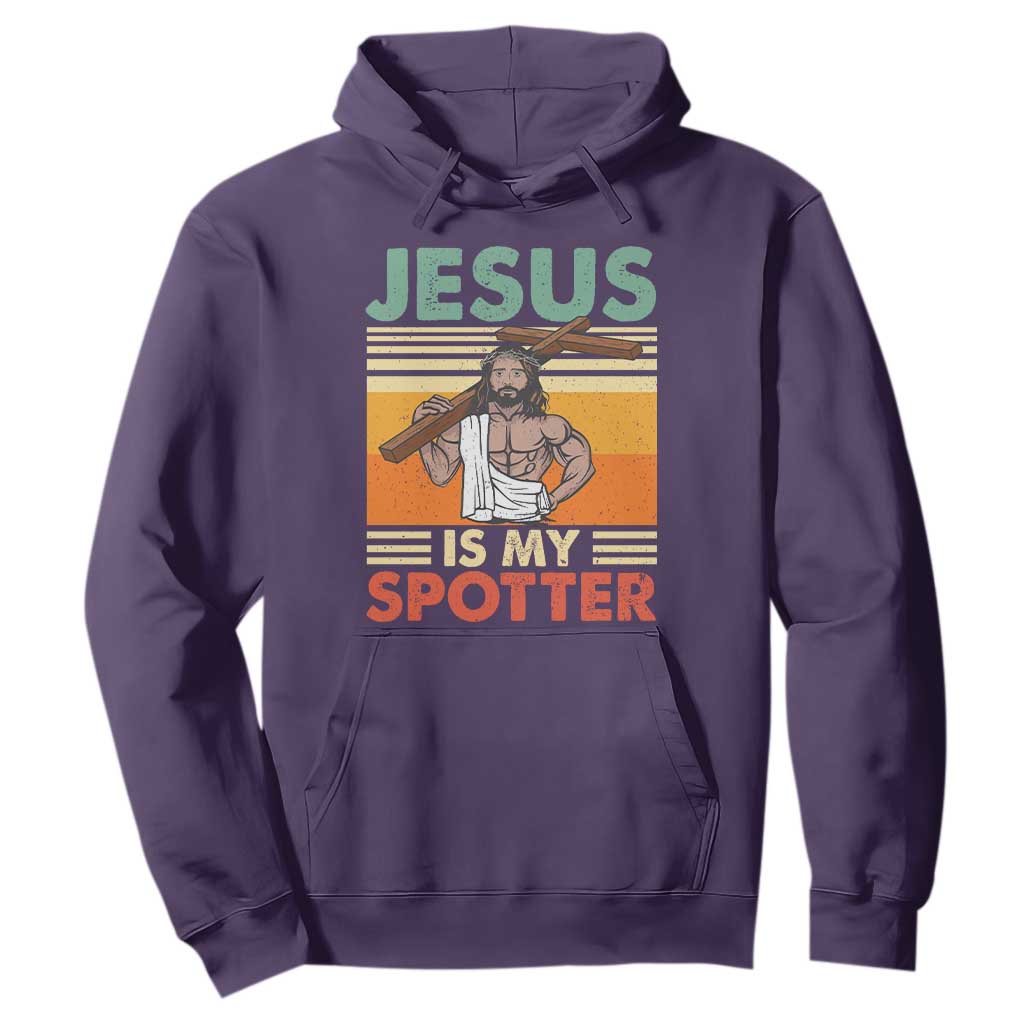 Jesus Is My Spotter Hoodie Funny Gym Christian Fitness TS02 Purple Print Your Wear