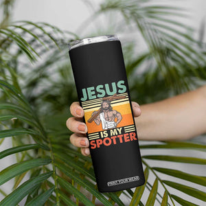 Jesus Is My Spotter Skinny Tumbler Funny Gym Christian Fitness TS02 Print Your Wear