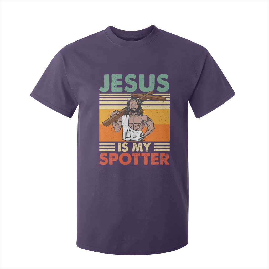Jesus Is My Spotter T Shirt For Kid Funny Gym Christian Fitness TS02 Purple Print Your Wear