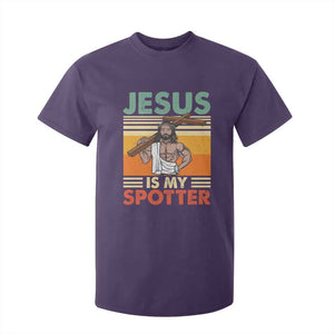 Jesus Is My Spotter T Shirt For Kid Funny Gym Christian Fitness TS02 Purple Print Your Wear
