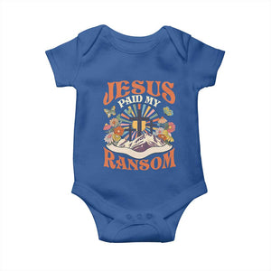 Jesus Paid My Ransom Baby Onesie Jesus Christian Faith Good Friday Bible Verse TS11 Royal Blue Print Your Wear