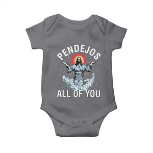 Jesus Sarcastic Humor Baby Onesie Pendejos All Of You TS10 Charcoal Print Your Wear