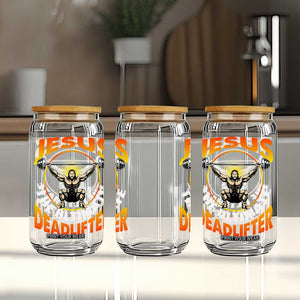 Jesus The Ultimate Deadlifter Glass Can Funny Jesus Workout Motivation Bodybuilding Fitness TS02 Print Your Wear