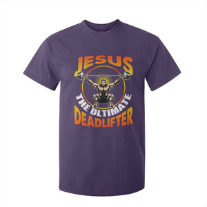 Jesus The Ultimate Deadlifter T Shirt For Kid Funny Jesus Workout Motivation Bodybuilding Fitness TS02 Purple Print Your Wear