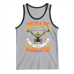 Jesus The Ultimate Deadlifter Tank Top Funny Jesus Workout Motivation Bodybuilding Fitness TS02 Athletic Heather Black Print Your Wear