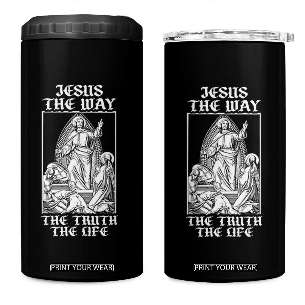 Jesus The Way The Truth The Life 4 in 1 Can Cooler Tumbler Religious Christian Faith TS02 One Size: 16 oz Black Print Your Wear