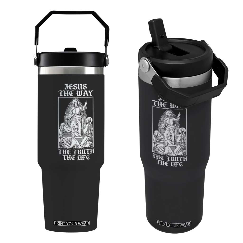 Jesus The Way The Truth The Life Flip Straw Tumbler Religious Christian Faith TS02 One Size: 30 oz Black Print Your Wear