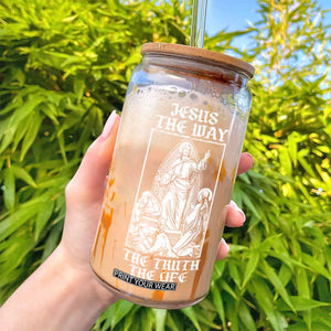 Jesus The Way The Truth The Life Glass Can Religious Christian Faith TS02 Print Your Wear