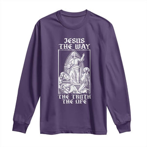 Jesus The Way The Truth The Life Long Sleeve Shirt Religious Christian Faith TS02 Purple Print Your Wear