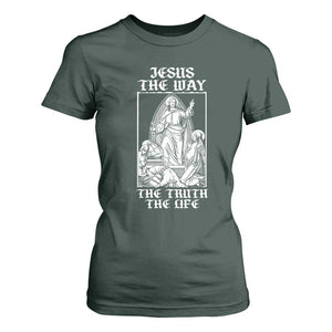 Jesus The Way The Truth The Life T Shirt For Women Religious Christian Faith TS02 Dark Forest Green Print Your Wear