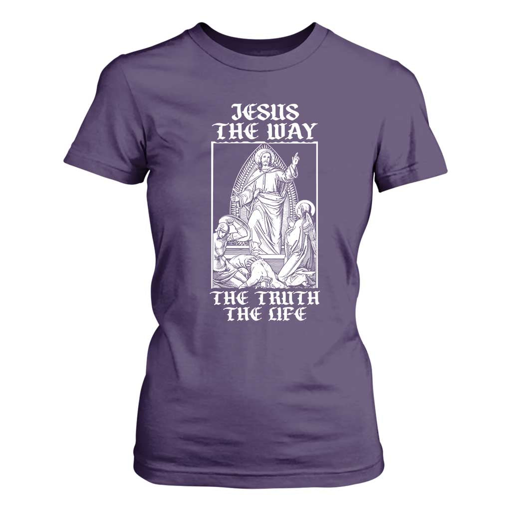 Jesus The Way The Truth The Life T Shirt For Women Religious Christian Faith TS02 Purple Print Your Wear