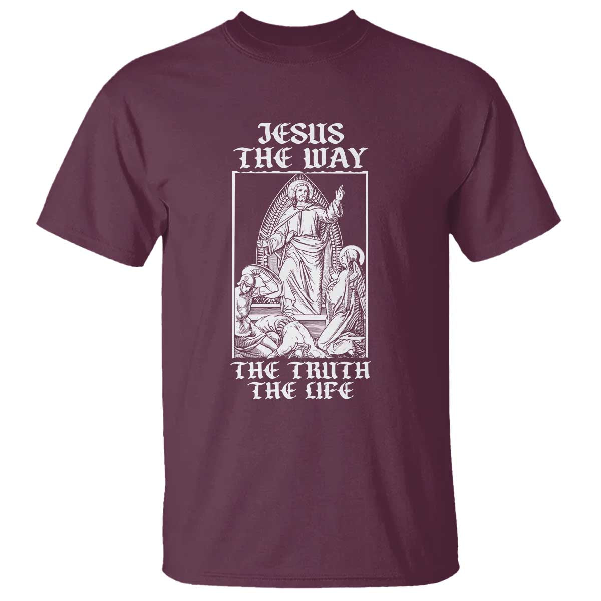 Jesus The Way The Truth The Life T Shirt Religious Christian Faith TS02 Maroon Print Your Wear