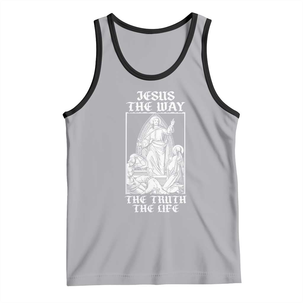 Jesus The Way The Truth The Life Tank Top Religious Christian Faith TS02 Athletic Heather Black Print Your Wear