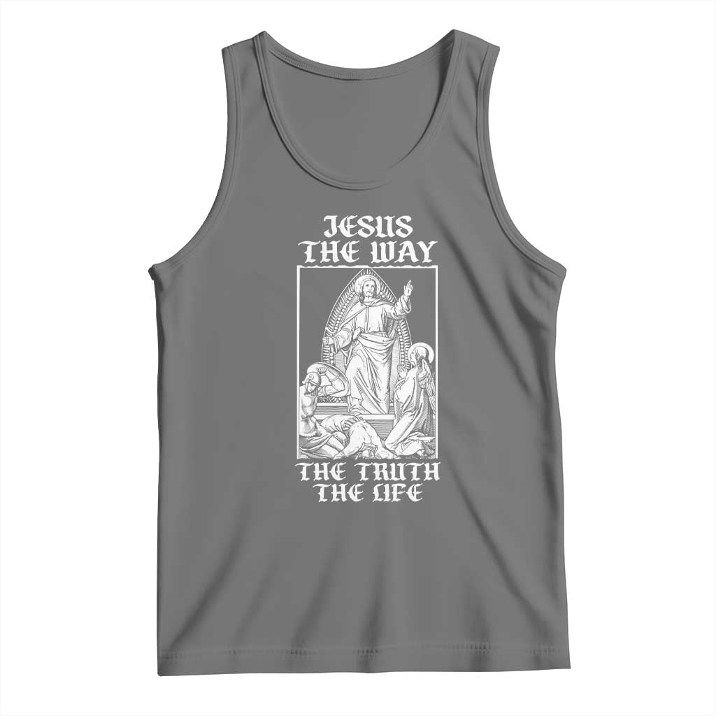 Jesus The Way The Truth The Life Tank Top Religious Christian Faith TS02 Black Heather Print Your Wear