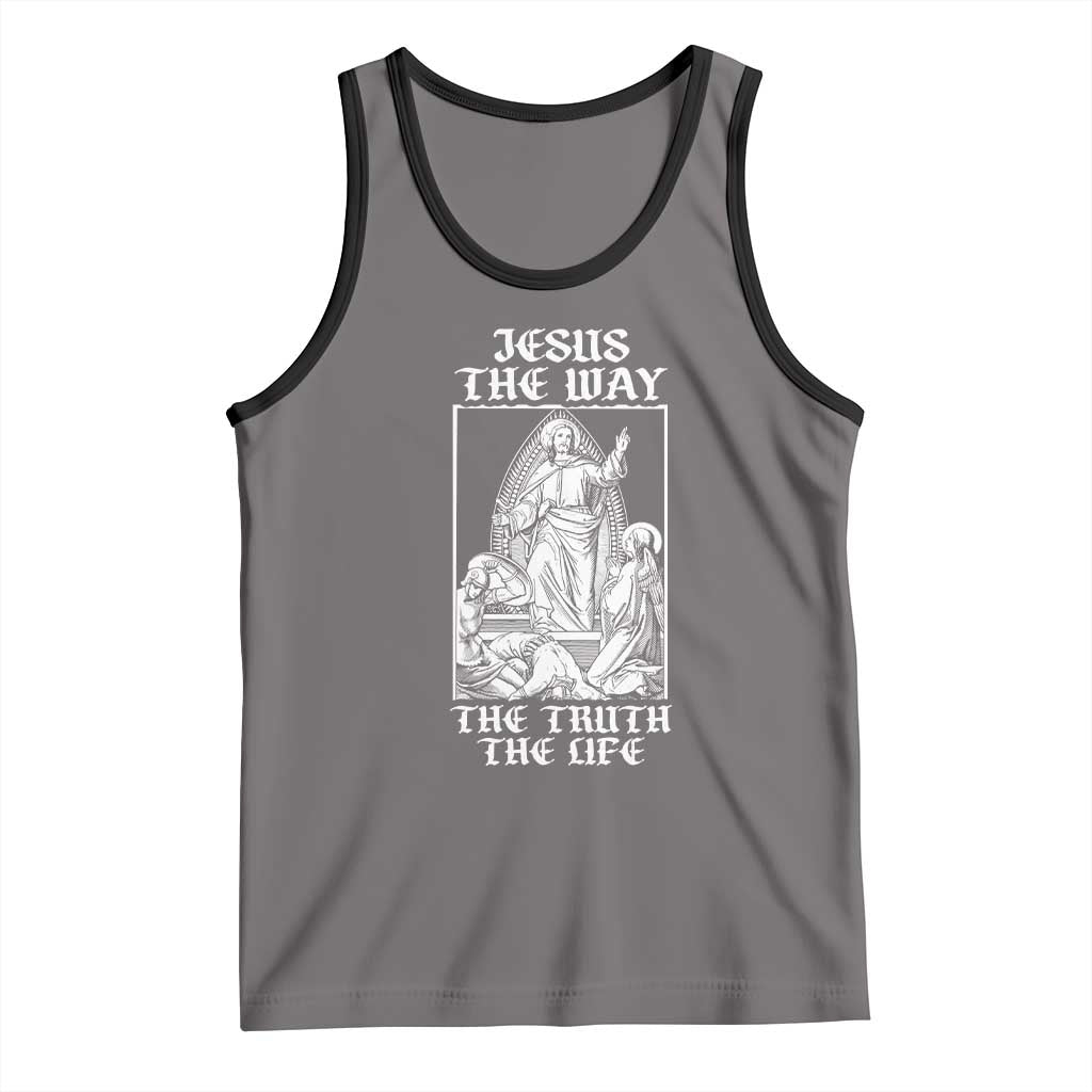 Jesus The Way The Truth The Life Tank Top Religious Christian Faith TS02 Deep Heather Black Print Your Wear