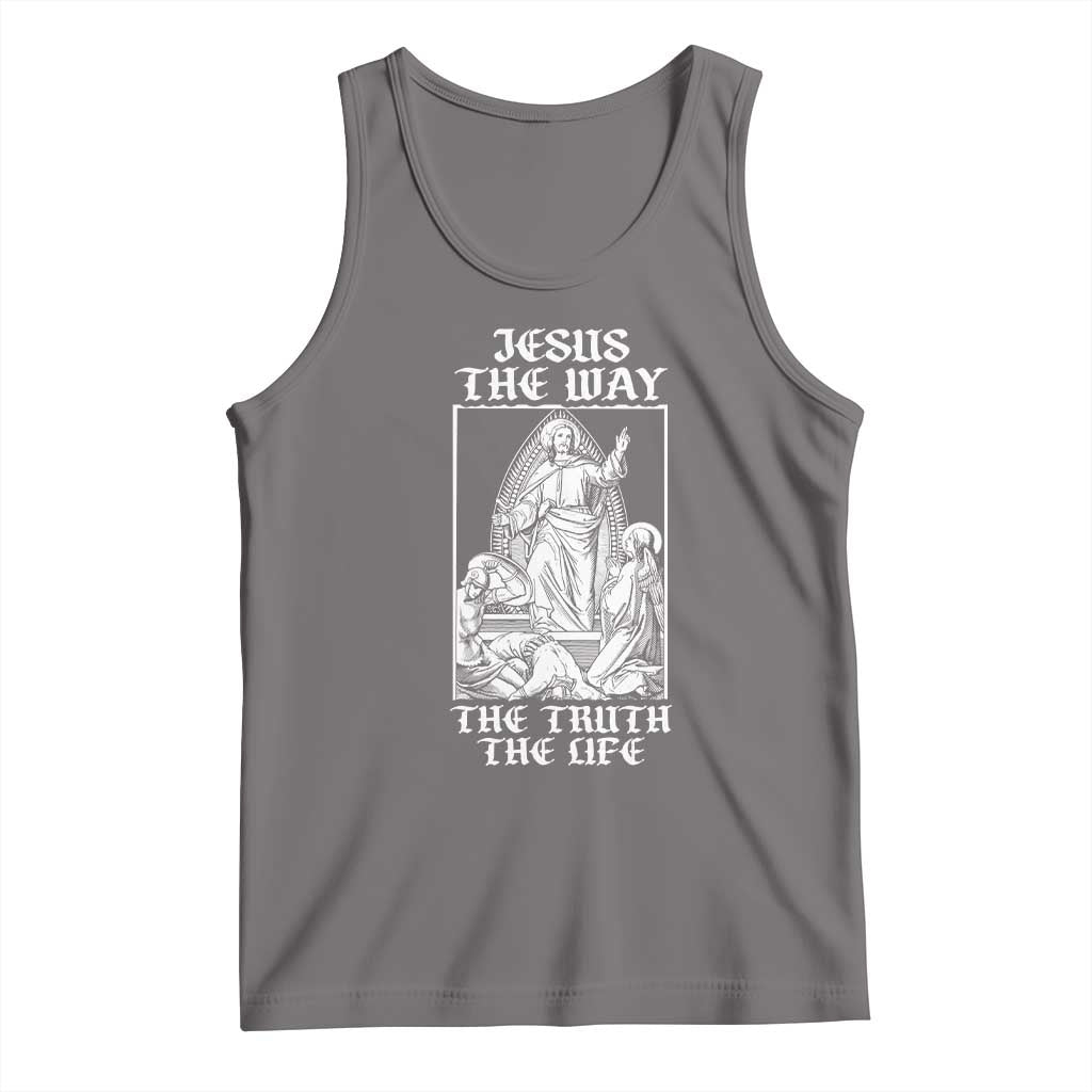 Jesus The Way The Truth The Life Tank Top Religious Christian Faith TS02 Deep Heather Print Your Wear