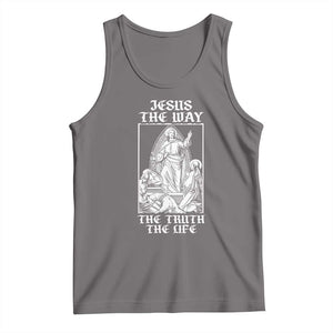 Jesus The Way The Truth The Life Tank Top Religious Christian Faith TS02 Deep Heather Print Your Wear