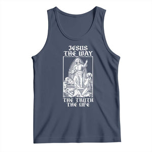 Jesus The Way The Truth The Life Tank Top Religious Christian Faith TS02 Navy Print Your Wear
